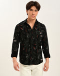 Skinheads Black Printed Shirt