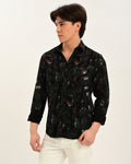 Skinheads Black Printed Shirt