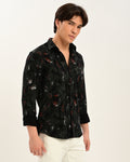 Skinheads Black Printed Shirt