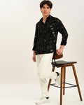 Skinheads Black Printed Shirt