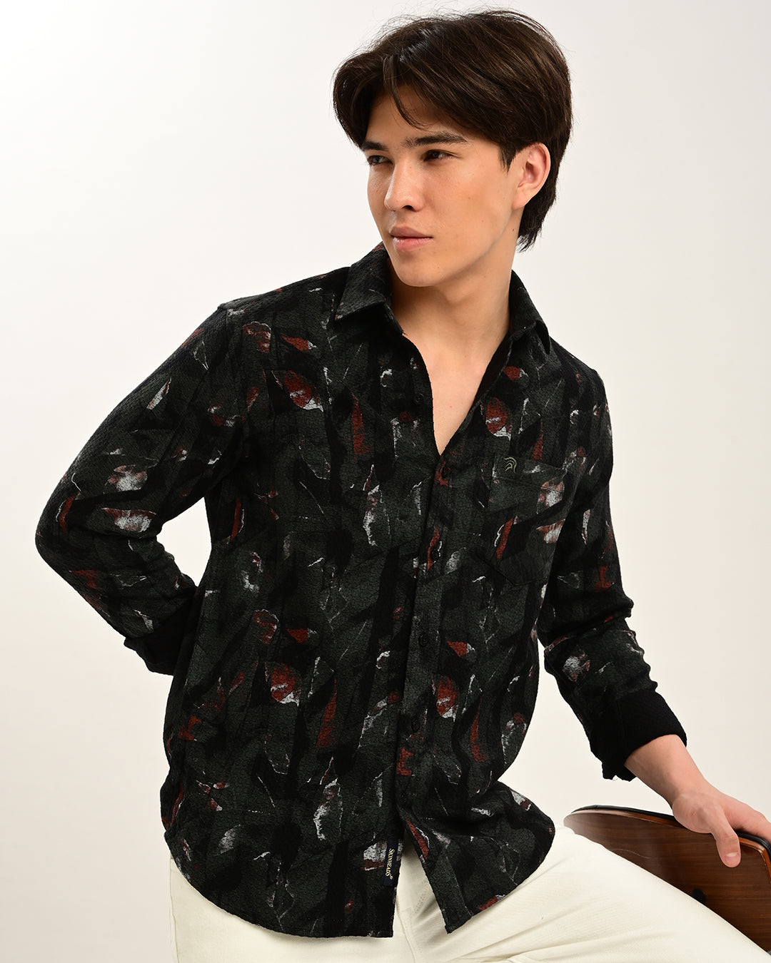 Skinheads Black Printed Shirt