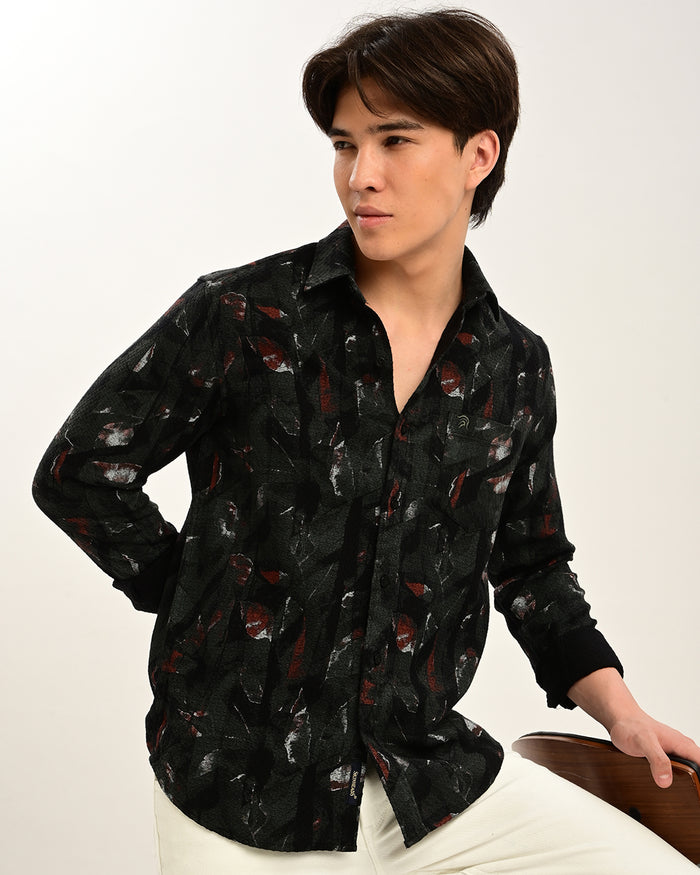 Skinheads Black Printed Shirt