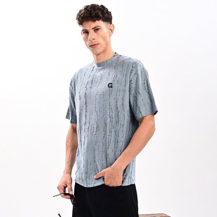 Gangsta Blue Drop Shoulder T-Shirt
