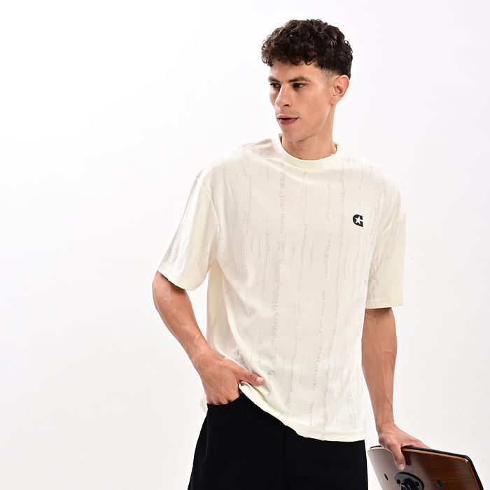 Gangsta White Drop Shoulder T-Shirt