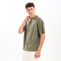 Gangsta Olive Drop Shoulder T-Shirt