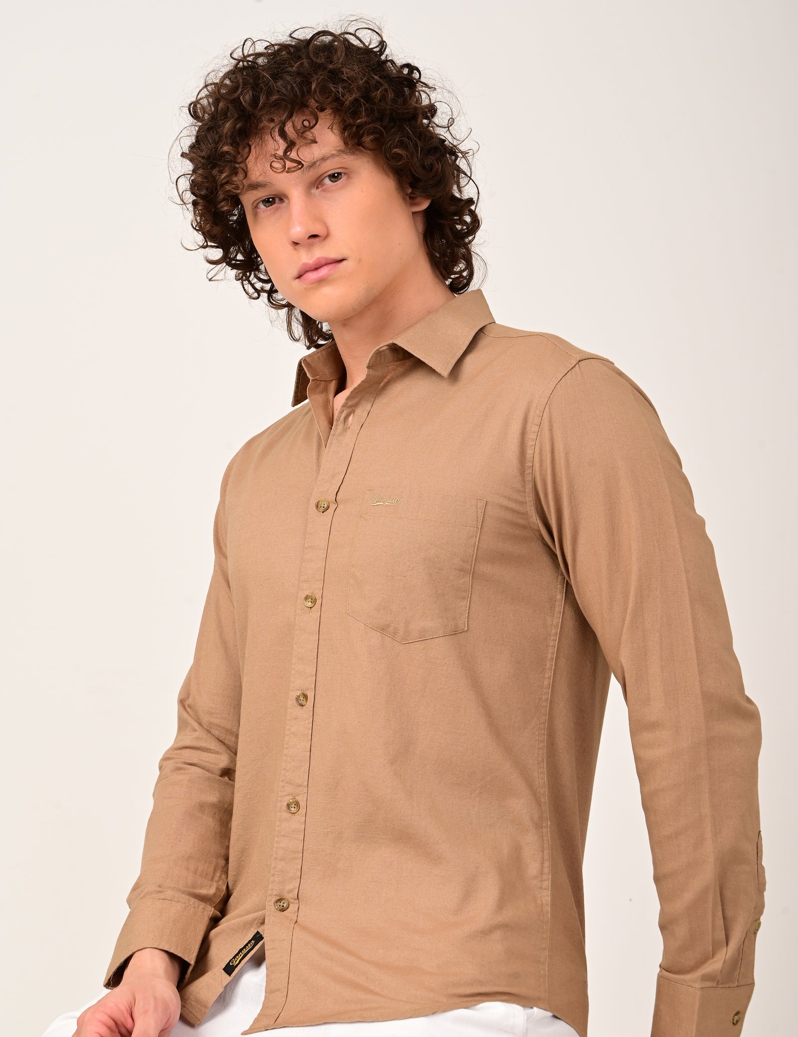 Gangsta Cotton Slub Plain Shirt