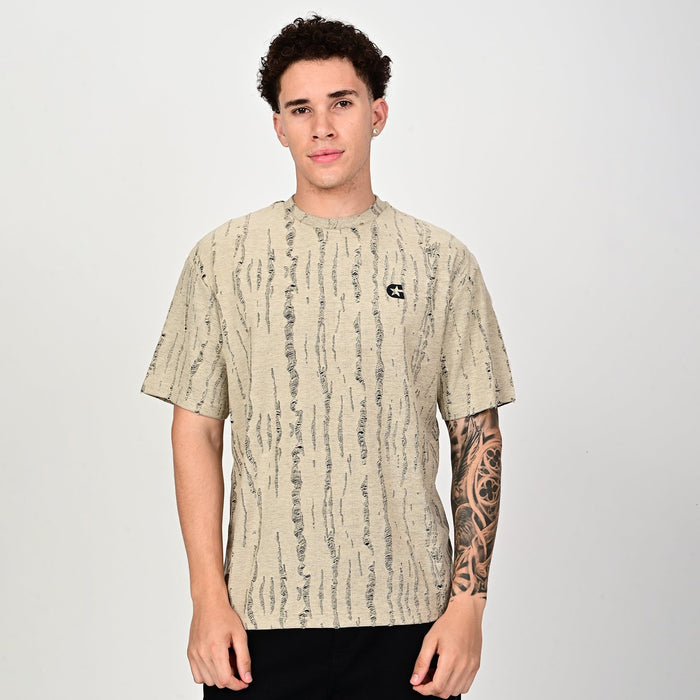 Gangsta Beige Drop Shoulder T-Shirt